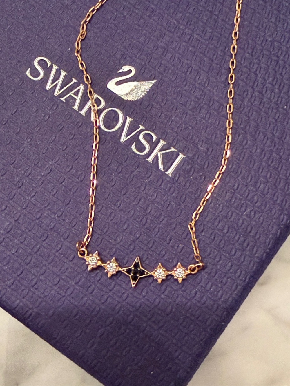 Swarovski Celestial Rose Gold Necklace - 14-16.5 inch length